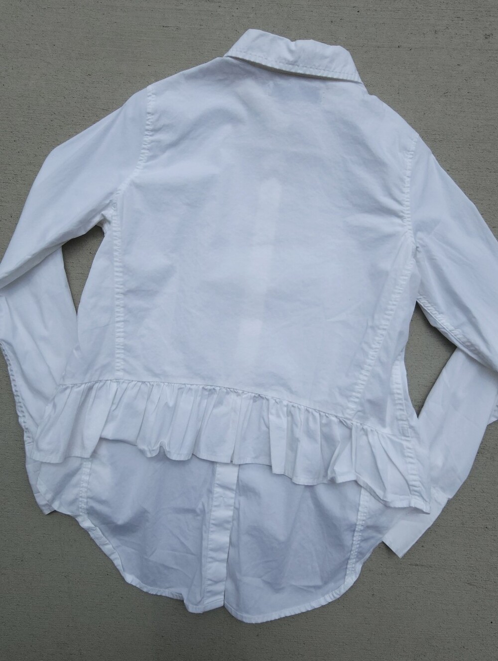 Abercrombie & Fitch White Button Down Classic Blouse Peplum Back Top Womens XS